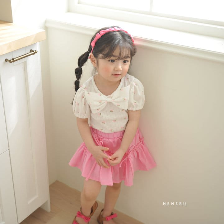 Neneru - Korean Baby Fashion - #smilingbaby - Flower Ribbon Tee