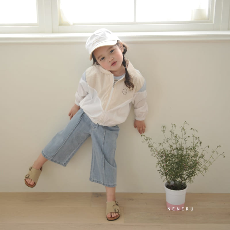 Neneru - Korean Children Fashion - #kidsshorts - Ribbon Wide Denim Pants