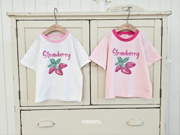 Neneru - Korean Children Fashion - #kidsshorts - Strawberry Tee - 11