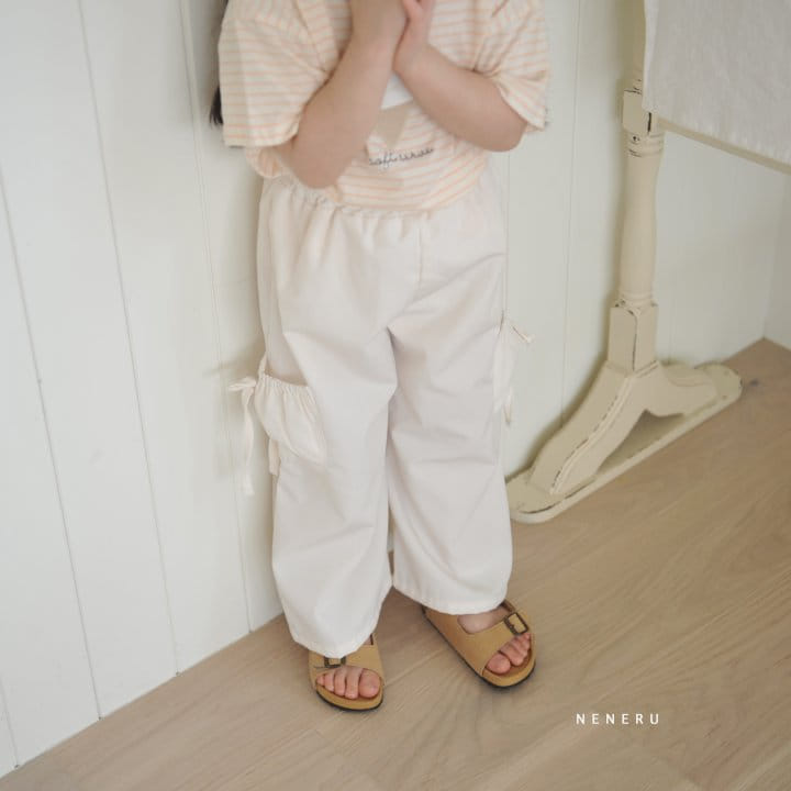 Neneru - Korean Children Fashion - #kidsshorts - Ribbon Cargo Pants - 4