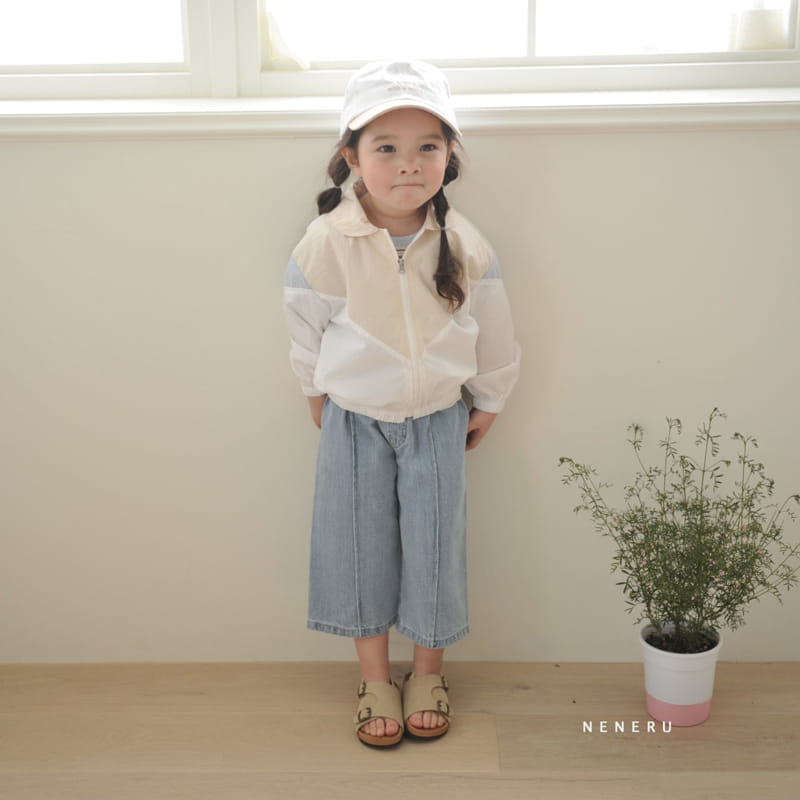 Neneru - Korean Children Fashion - #kidsstore - Ribbon Wide Denim Pants - 2