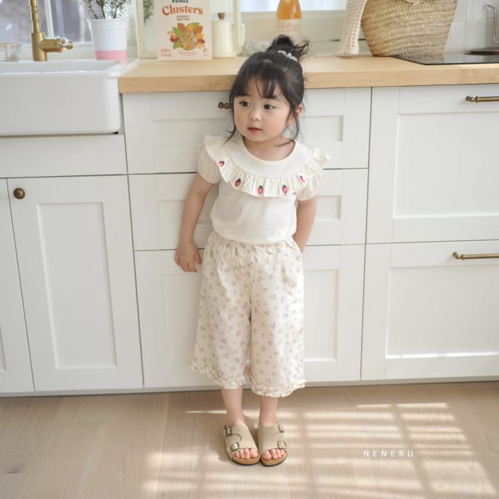 Neneru - Korean Children Fashion - #littlefashionista - Strawberry Embroidery Tee - 2