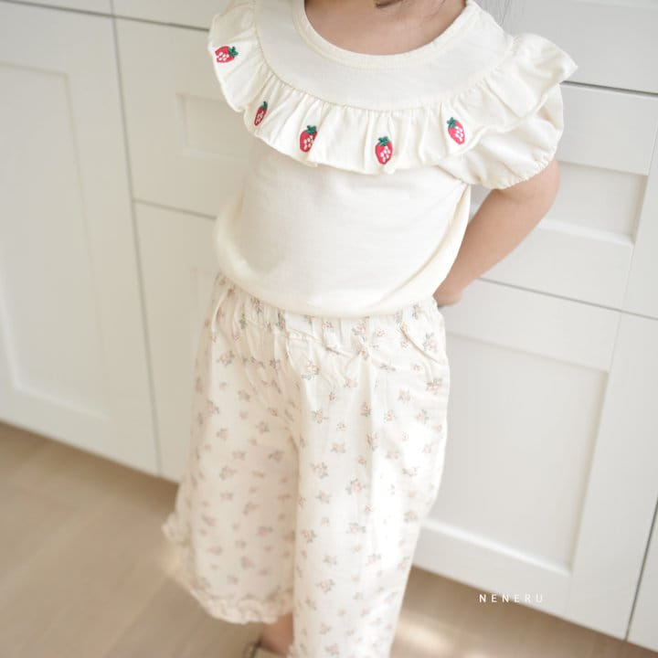 Neneru - Korean Children Fashion - #magicofchildhood - Strawberry Embroidery Tee - 4