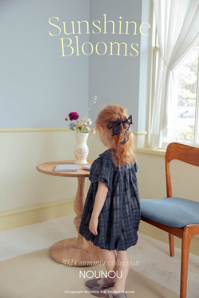 Nounou - Korean Children Fashion - #Kfashion4kids - Check Balloon One-Piece - 6