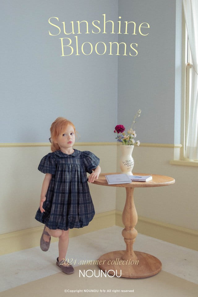 Nounou - Korean Children Fashion - #fashionkids - Check Balloon One-Piece - 2