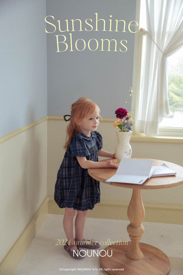 Nounou - Korean Children Fashion - #kidsshorts - Check Balloon One-Piece - 3