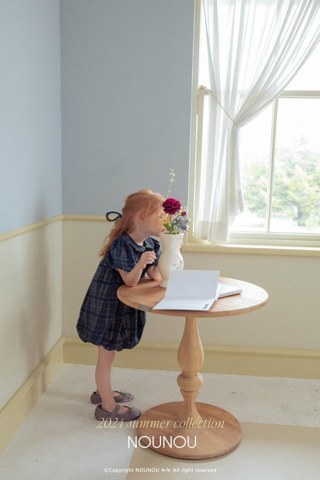 Nounou - Korean Children Fashion - #minifashionista - Check Balloon One-Piece - 9