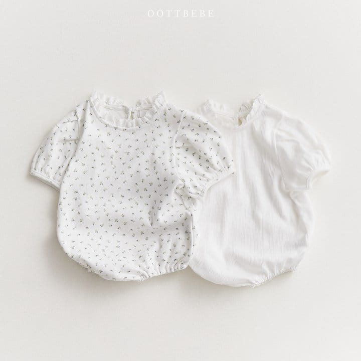 Oott Bebe - Korean Baby Fashion - #babygirlfashion - Eyelet Puff Body Suit