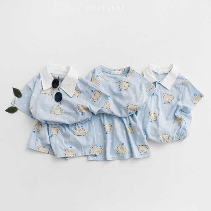 Oott Bebe - Korean Baby Fashion - #babylifestyle - Dot Bear Collar Body Suit - 10