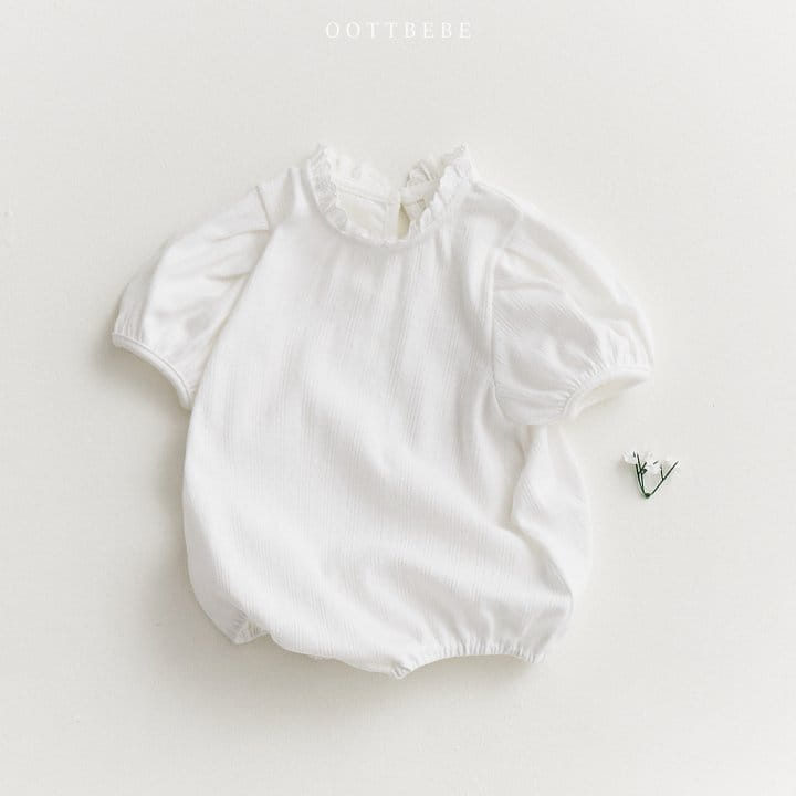 Oott Bebe - Korean Baby Fashion - #babylifestyle - Eyelet Puff Body Suit - 2