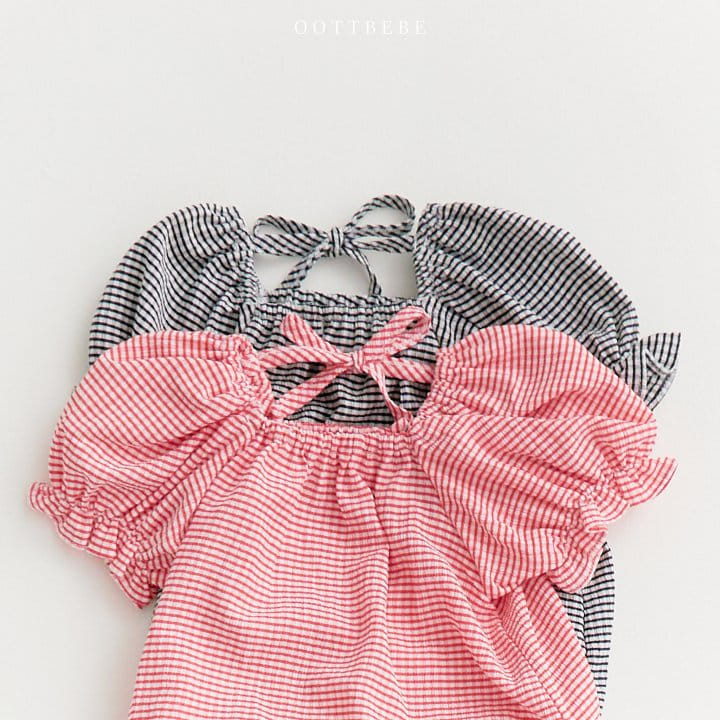 Oott Bebe - Korean Baby Fashion - #babyoutfit - Check Yoru Body Suit - 7