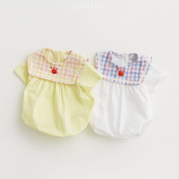 Oott Bebe - Korean Baby Fashion - #babyoutfit - Crap Collar Body Suit
