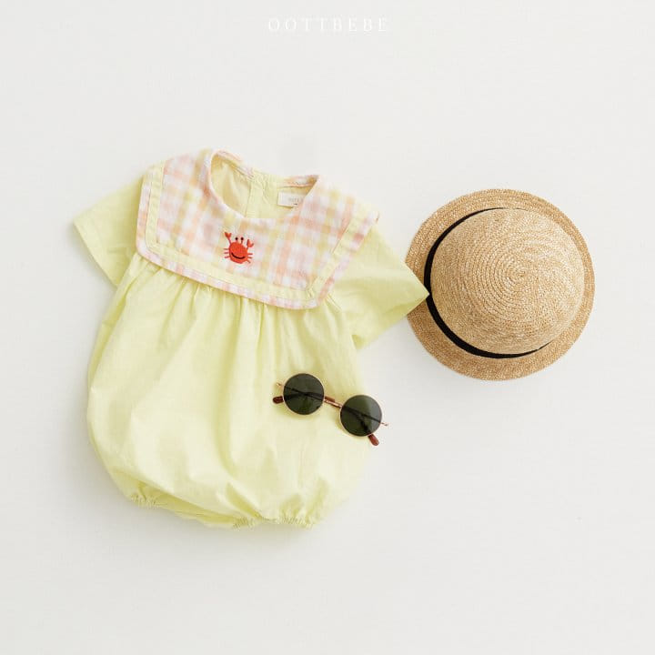 Oott Bebe - Korean Baby Fashion - #babyoutfit - Crap Collar Body Suit - 2