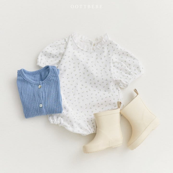 Oott Bebe - Korean Baby Fashion - #onlinebabyboutique - Eyelet Puff Body Suit - 8