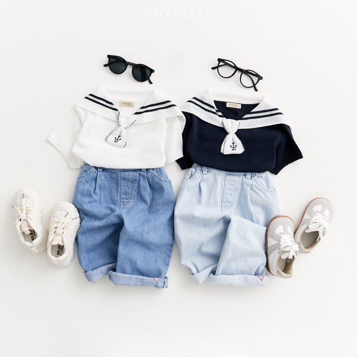Oott Bebe - Korean Children Fashion - #childrensboutique - Marine Sailor Knit Tee - 6
