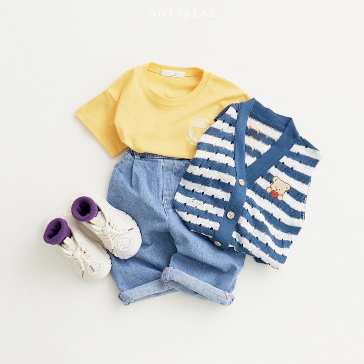 Oott Bebe - Korean Children Fashion - #designkidswear - Bear Knit Eyelet Vest - 6
