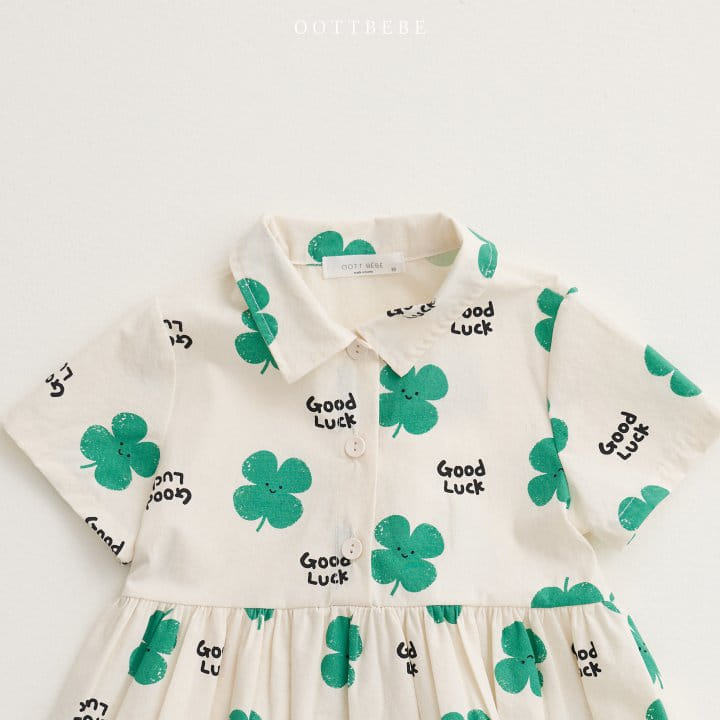 Oott Bebe - Korean Children Fashion - #littlefashionista - Clover Collar One-Piece - 5