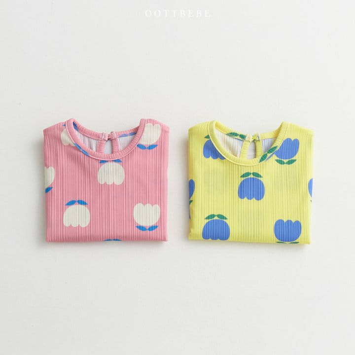 Oott Bebe - Korean Children Fashion - #toddlerclothing - Tulip Pleats Top Bottom Set - 9