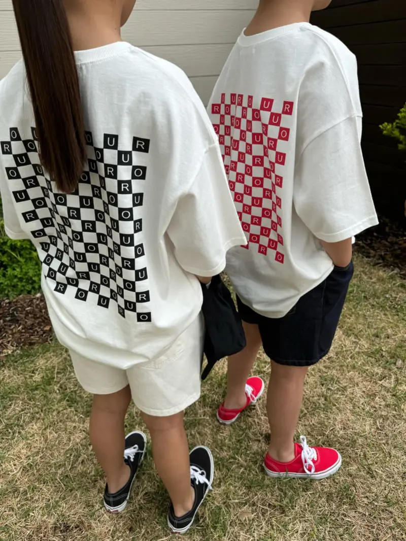 Our - Korean Children Fashion - #kidsshorts - Checker Logo Tee - 10
