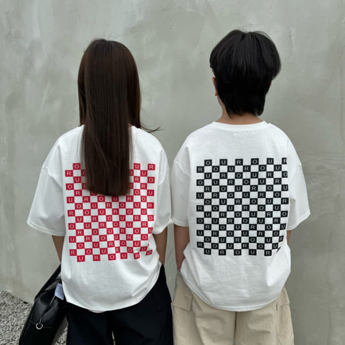 Our - Korean Children Fashion - #magicofchildhood - Checker Logo Tee