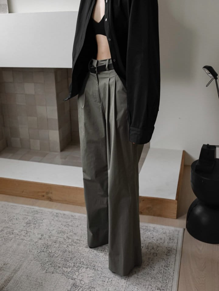 Paper Moon - Korean Women Fashion - #momslook - C Two Pin Tuck Wide Trousers - 8