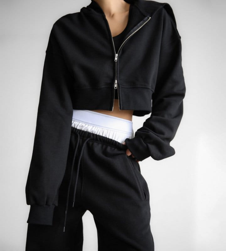 Paper Moon - Korean Women Fashion - #momslook - Stringless  Cropped Two Way Full Zipped Up Hoody - 3