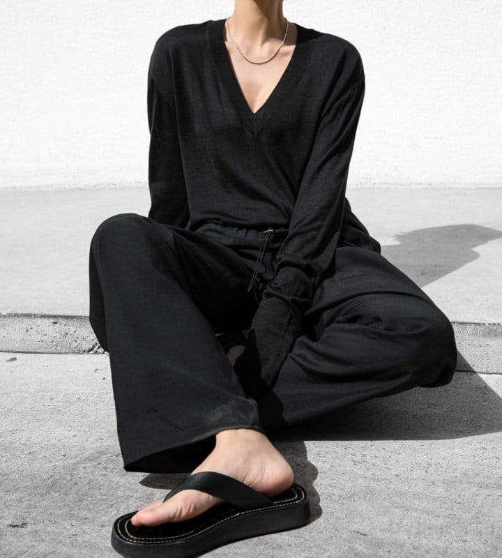 Paper Moon - Korean Women Fashion - #restrostyle - Banded Cozy Wide Trousers - 6