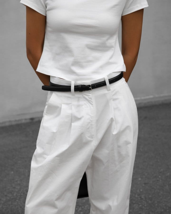 Paper Moon - Korean Women Fashion - #shopsmall - C Two Pin Tuck Wide Trousers - 3