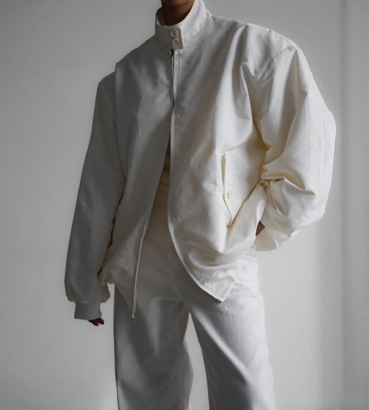 Paper Moon - Korean Women Fashion - #momslook - Oversized Shoulder Padded Baracuta Harrington Jacket - 4