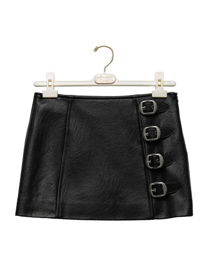Paper Moon - Korean Women Fashion - #womensfashion - Vegan L Belt Buckle Detail Mini Skirt - 6