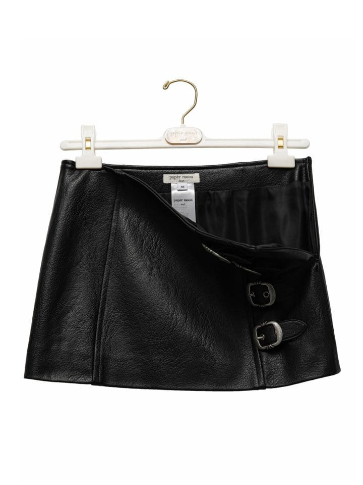 Paper Moon - Korean Women Fashion - #womensfashion - Vegan L Belt Buckle Detail Mini Skirt - 8