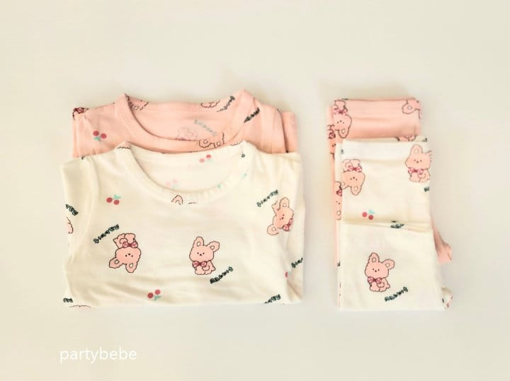 Party Kids - Korean Baby Fashion - #babyboutiqueclothing - Cherry Rabbit Top Bottom Set