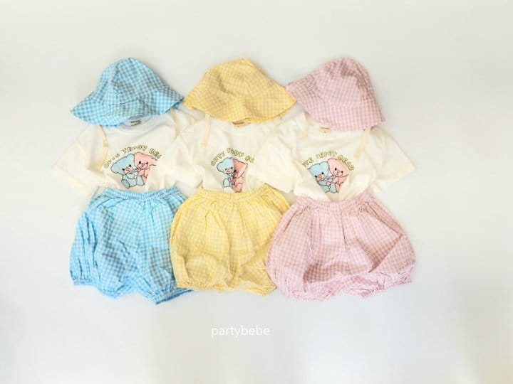 Party Kids - Korean Baby Fashion - #babygirlfashion - Teddy Bear Top Bottom Set With Hat