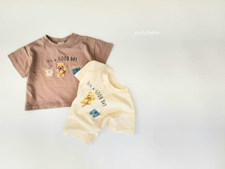 Party Kids - Korean Baby Fashion - #babylifestyle - Clothes line Bear Tee