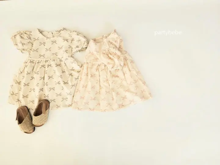 Party Kids - Korean Baby Fashion - #babywear - Ribbon One-Piece