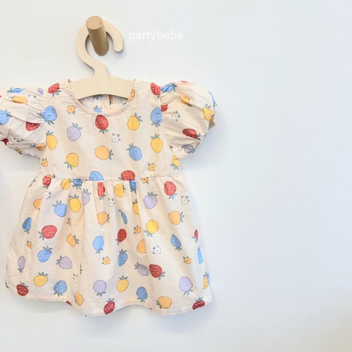 Party Kids - Korean Baby Fashion - #onlinebabyboutique - Strawberry One-Piece