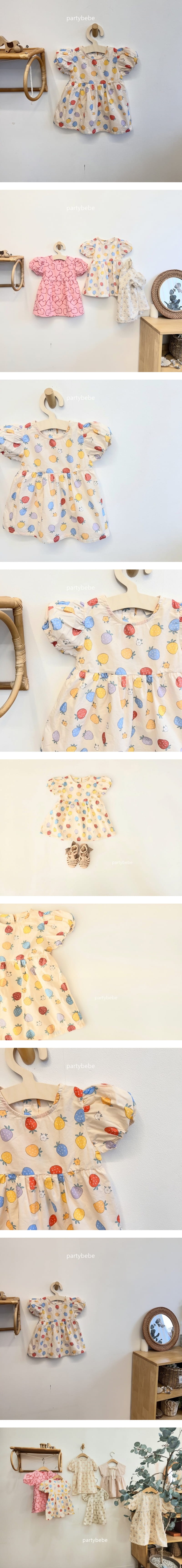 Party Kids - Korean Baby Fashion - #onlinebabyshop - Strawberry One-Piece - 2