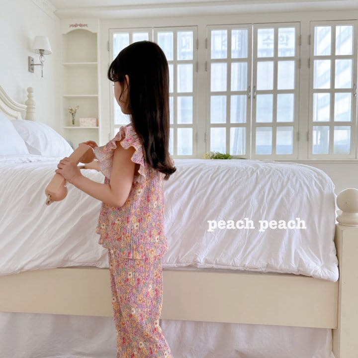 Peach peach - Korean Children Fashion - #Kfashion4kids - Peony Pleats Top Bottom Set - 7