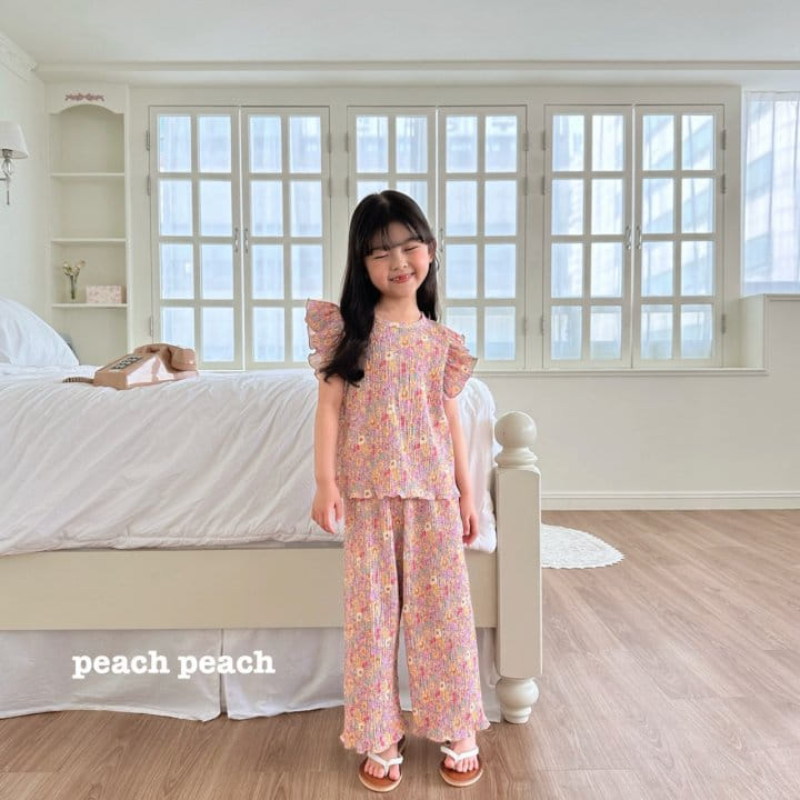 Peach peach - Korean Children Fashion - #designkidswear - Peony Pleats Top Bottom Set