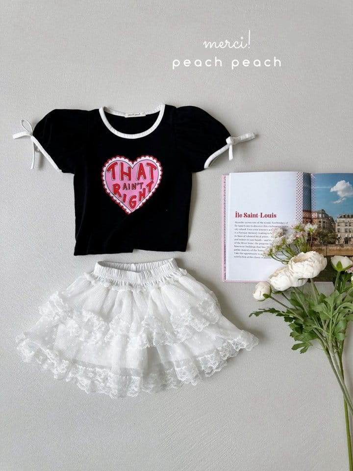 Peach peach - Korean Children Fashion - #kidsshorts - Love Tee - 9