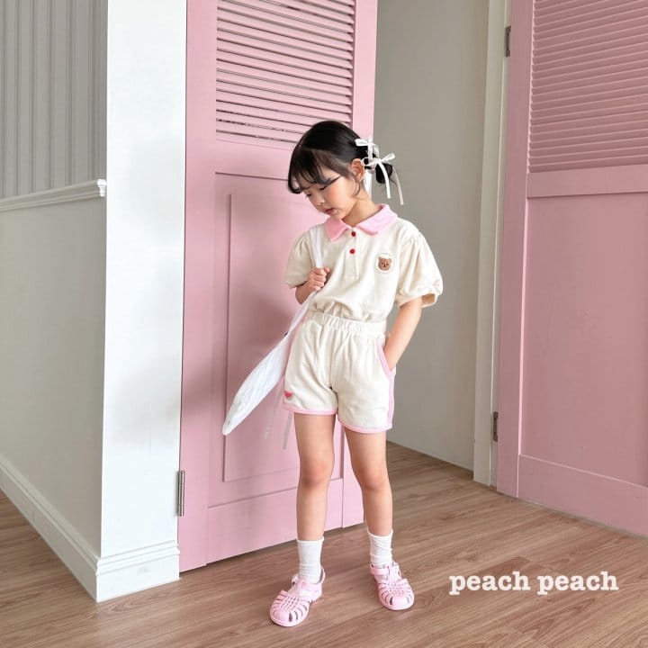 Peach peach - Korean Children Fashion - #kidsshorts - Romi Collar Tee - 7