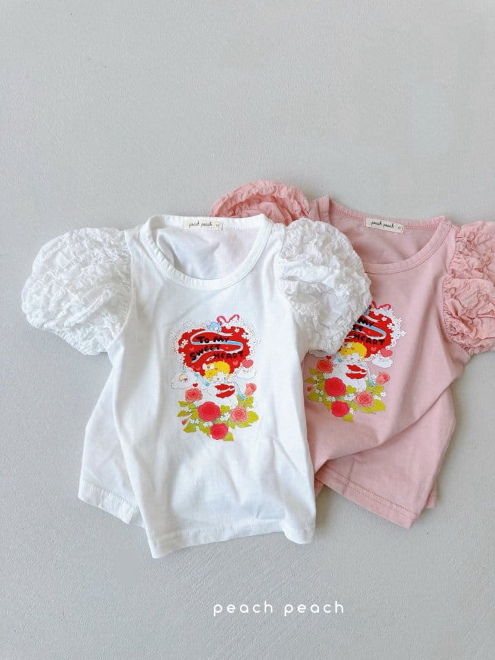 Peach peach - Korean Children Fashion - #littlefashionista - Angel Tee - 2