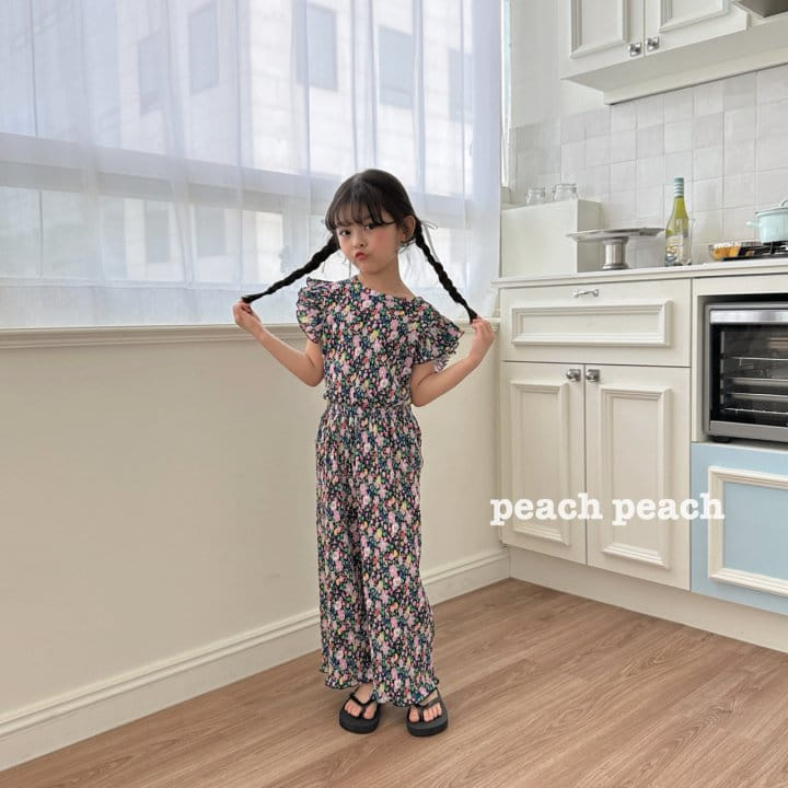 Peach peach - Korean Children Fashion - #littlefashionista - Peony Pleats Top Bottom Set - 8
