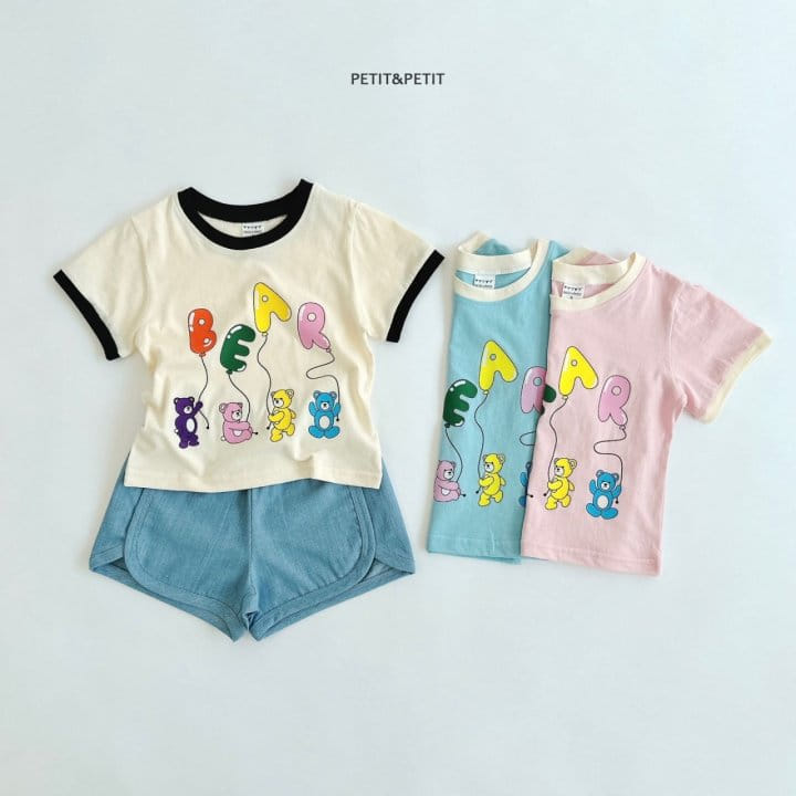 Petit & Petit - Korean Children Fashion - #todddlerfashion - Bear Color Tee - 5