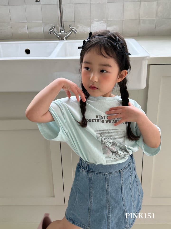 Pink151 - Korean Children Fashion - #childofig - Ribbon Cat Short Sleeve Tee - 5
