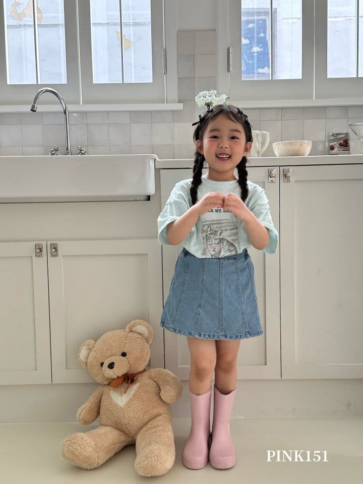 Pink151 - Korean Children Fashion - #childrensboutique - 151 Slit Denim Skirt - 6