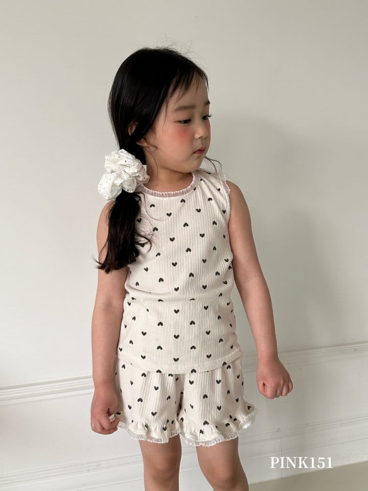 Pink151 - Korean Children Fashion - #childrensboutique - Heart Frill Sleevless Tee