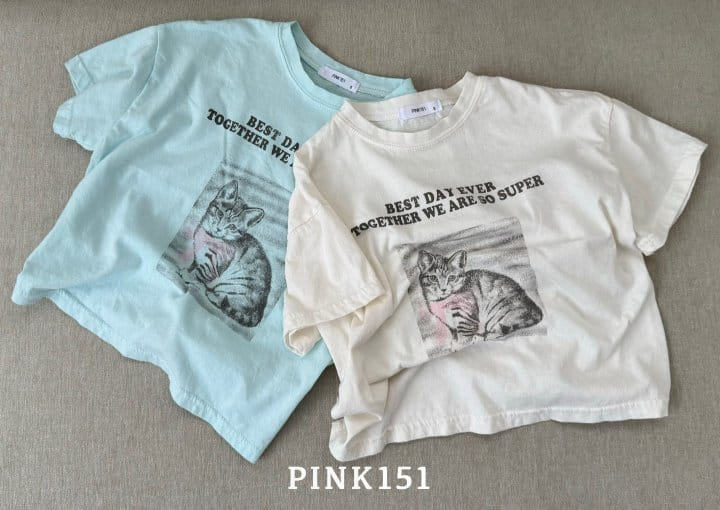 Pink151 - Korean Children Fashion - #childrensboutique - Ribbon Cat Short Sleeve Tee - 6