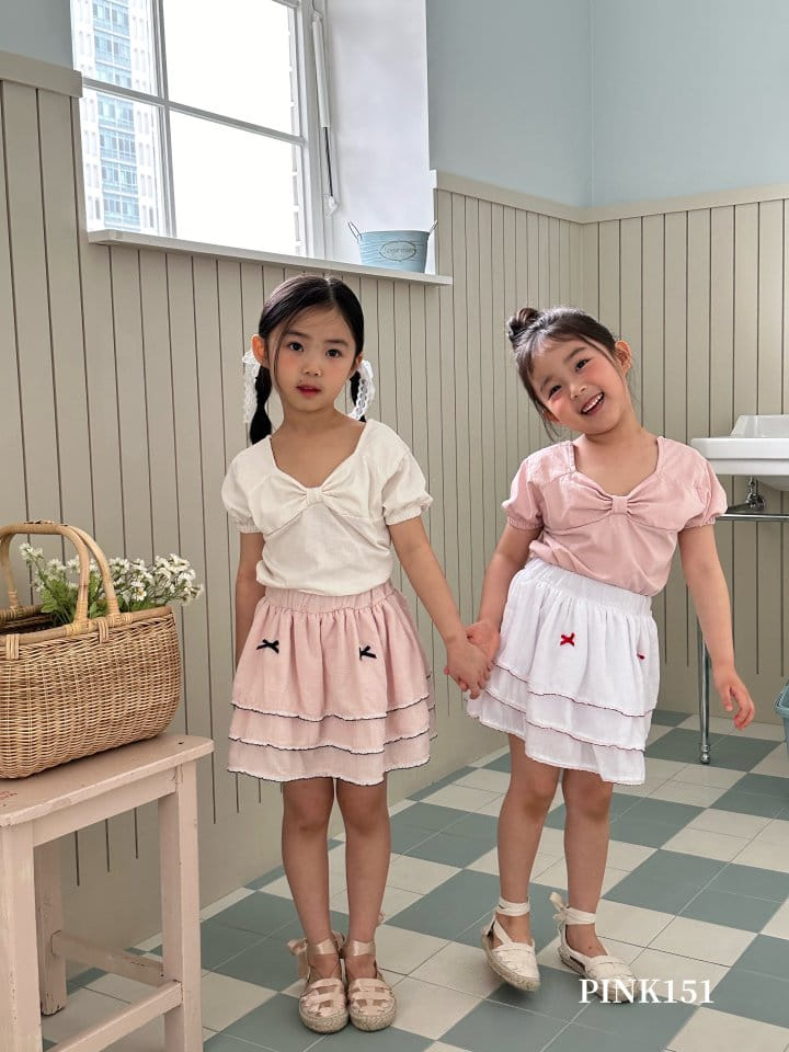 Pink151 - Korean Children Fashion - #designkidswear - Big Ribbon Tee