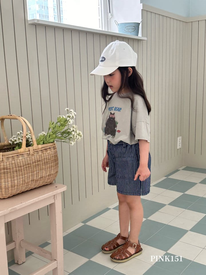 Pink151 - Korean Children Fashion - #designkidswear - Picnic Bear Short Sleeve Tee - 2
